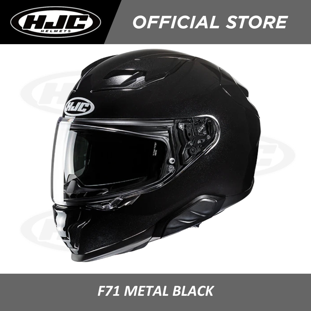 Casco Moto Integrale HJC F70 Nero Metallizzato – Leggero In Fibra Di Vetro, Taglia L, Con Pinlock E Doppia D