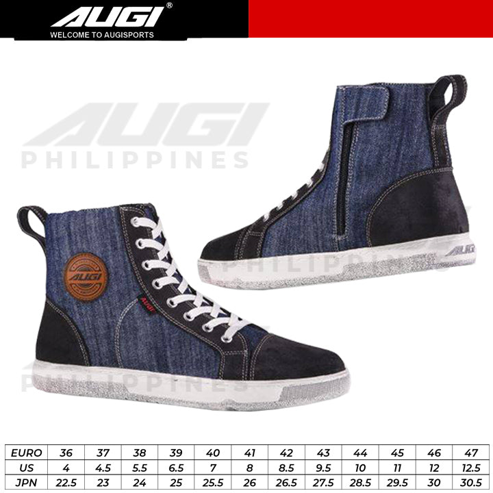 【新品】AUGI AU4 Urban デニム バイク用靴 25cm / 39 AUGI Urban Boots AU-4 Blue Denim