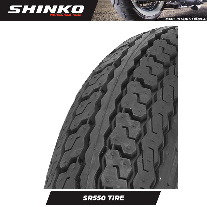Shinko Motorcycle Tires Scooter SR550 3.50-10 WHITE WALL B TT/TL