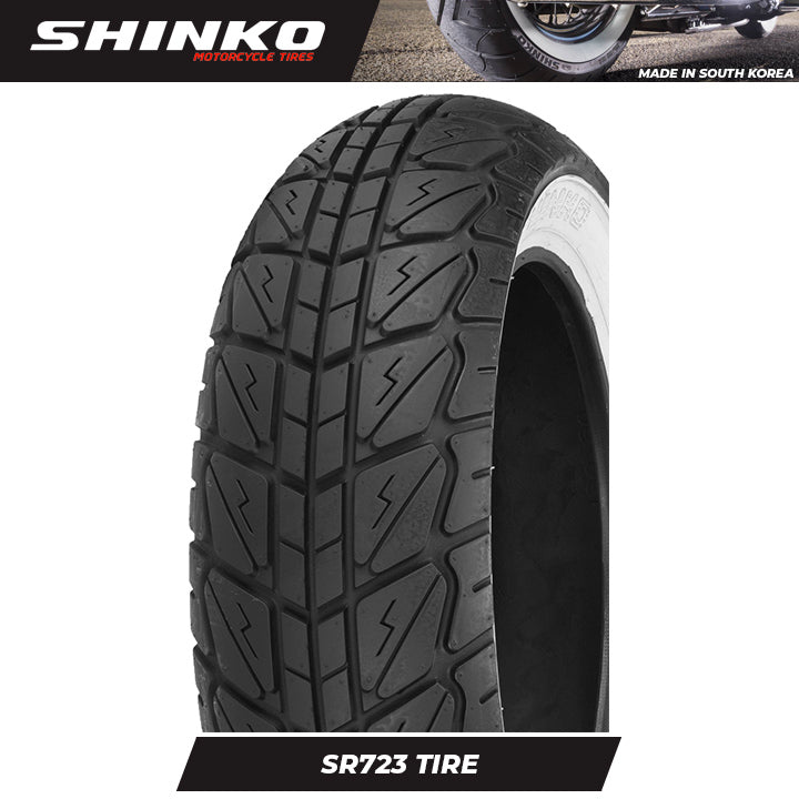 Shinko Motorcycle Tires Scooter SR723 130/70-12 WHITE WALL Rear TL