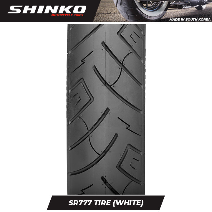 Shinko Motorcycle Tires SR777 WHITE WALL 130/90B16WW Front TL