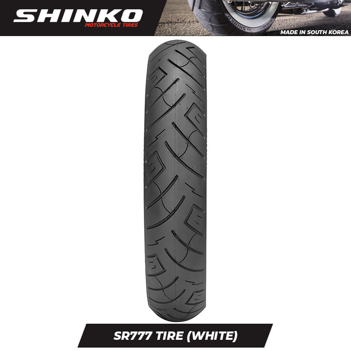 Shinko Motorcycle Tires SR777 WHITE WALL 150/80-16WW Front TL